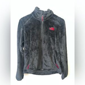 North face black fleece zip-up